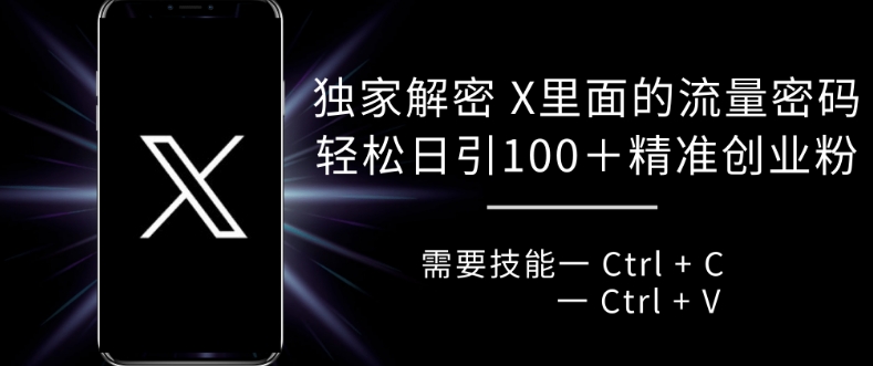 独家解密 X 里面的流量密码，复制粘贴轻松日引100+-创客资源阁