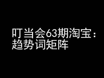 《淘宝天猫打爆班》原创高阶技术第63期，趋势词矩阵技术和玩法-创客资源阁