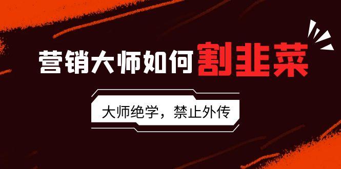 营销大师如何割韭菜：流量大师/讲故事大师/话术大师/卖货大师/成交大师/…-创客资源阁
