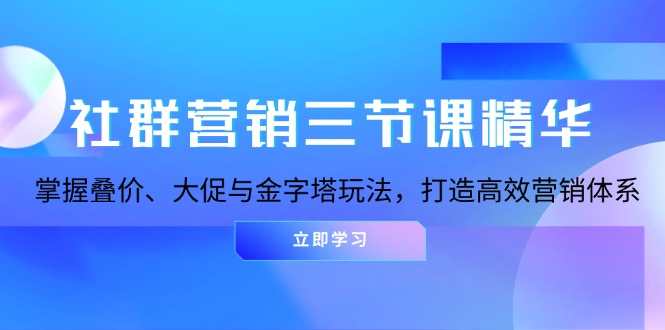 社群营销三节课精华：掌握叠价、大促与金字塔玩法，打造高效营销体系-创客资源阁