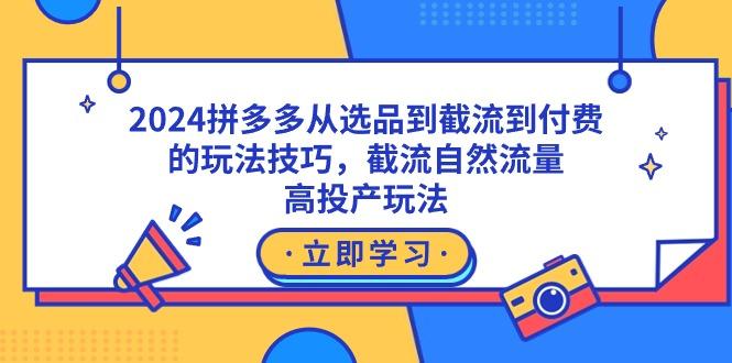 2024拼多多从选品到截流到付费的玩法技巧，截流自然流量玩法，高投产玩法-创客资源阁