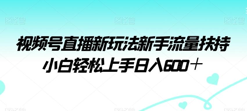 视频号直播新玩法新手流量扶持小白轻松上手日入600＋【揭秘】-创客资源阁