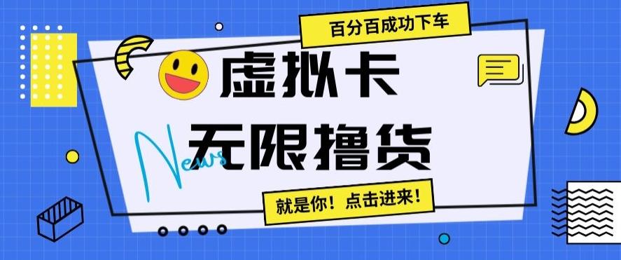 虚拟卡无限撸货，百分百成功下车【仅揭秘】-创客资源阁