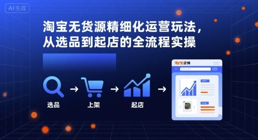 淘宝无货源精细化运营玩法，从选品到起店的全流程实操-破局灯塔
