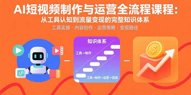 AI短视频制作与运营全流程课程：从工具认知到流量变现的完整知识体系-破局灯塔