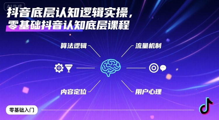 抖音底层认知逻辑实操，零基础抖音认知底层课程-破局灯塔
