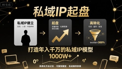 私域IP起盘，私域ip建立、起盘、高转化，打造年入千万的私域ip模型-破局灯塔