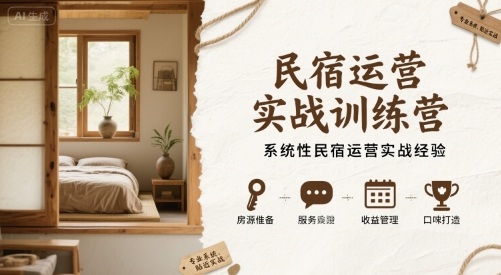 民宿运营实战训练营，系统性民宿运营实战经验-破局灯塔