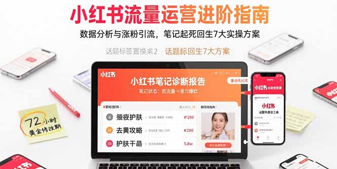 小红书流量运营进阶指南，数据分析与涨粉引流，笔记起死回生7大实操方案-破局灯塔