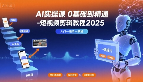 AI实操课0基础到精通-短视频剪辑教程2025-破局灯塔