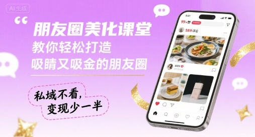 朋友圈美化课堂，教你轻松打造，吸睛又吸金的朋友圈，私域不看，变现少一半-破局灯塔