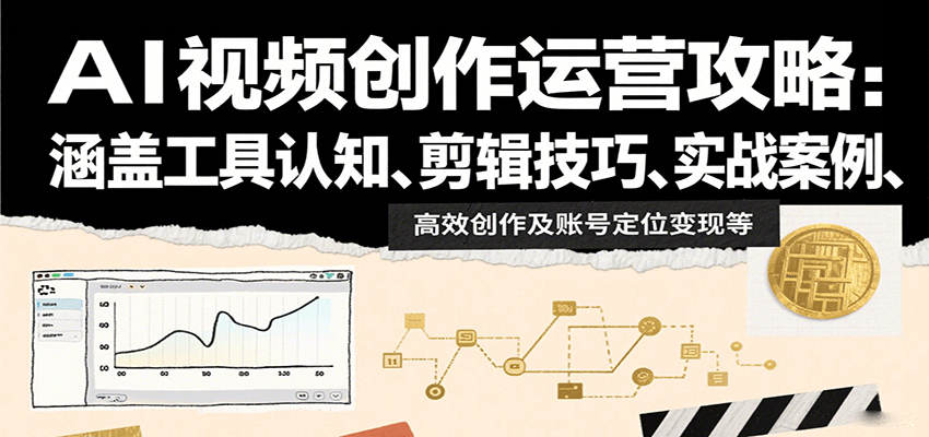 AI视频创作运营攻略：涵盖工具认知、剪辑技巧、实战案例、高效创作及账号定位变现等-破局灯塔