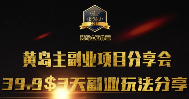 黄岛主副业分享会1期：3天3个副业玩法，速度上车-创客资源阁
