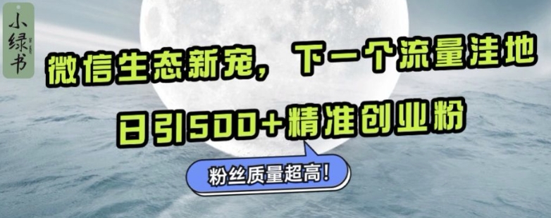 微信生态新宠小绿书：下一个流量洼地，日引500+精准创业粉，粉丝质量超高-创客资源阁