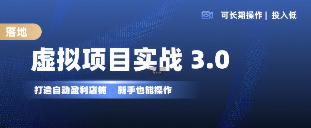 虚拟项目实战3.0，打造自动盈利店铺，可长期操作投入低，新手也能操作-创客资源阁