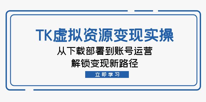 TK虚拟资料变现实操：从下载部署到账号运营，解锁变现新路径-创客资源阁