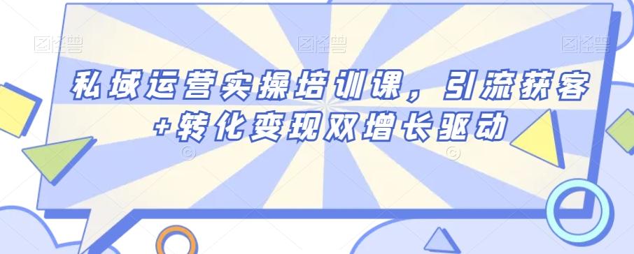 私域运营实操培训课，引流获客+转化变现双增长驱动-创客资源阁