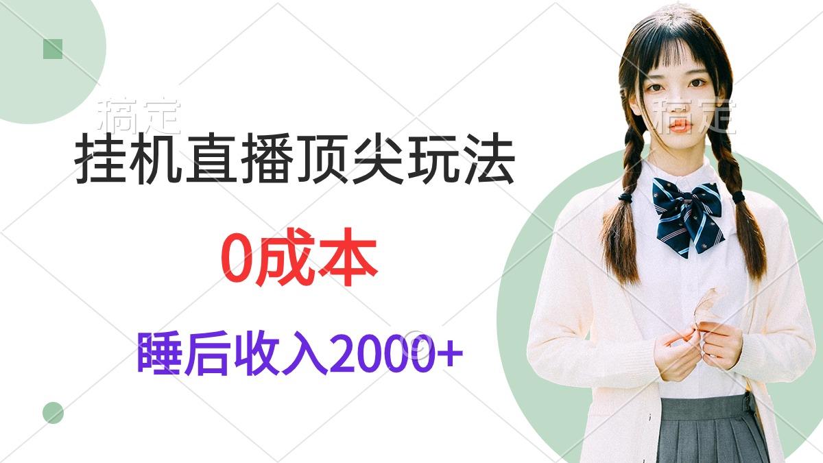 (9715期)挂机直播顶尖玩法，睡后日收入2000+、0成本，视频教学-创客资源阁