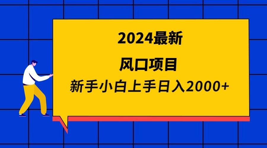 (9483期)2024最新风口项目 新手小白日入2000+-创客资源阁