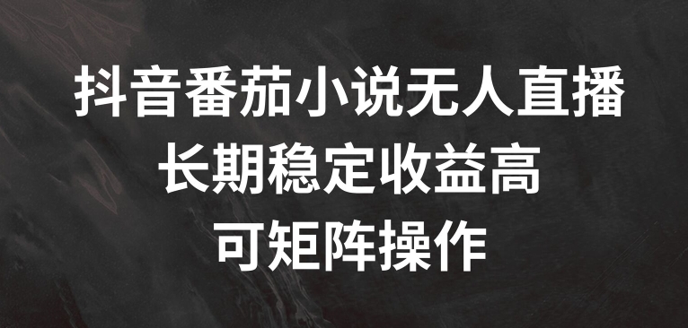 抖音番茄小说无人直播，长期稳定收益高，可矩阵操作【揭秘】-创客资源阁