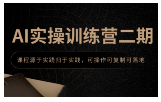 AI实操训练营二期，课程源于实践归于实践，可操作可复制可落地-创客资源阁
