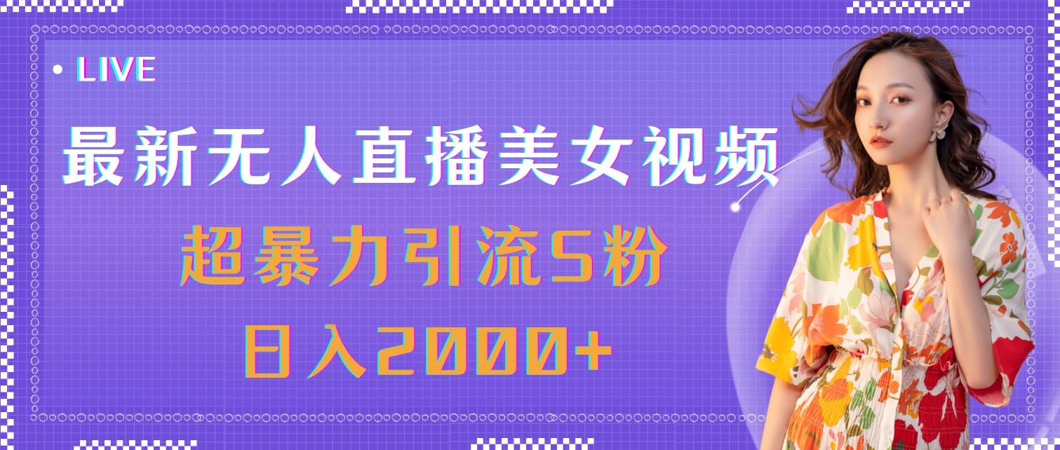 最新无人直播美女视频，超暴力引流S粉日入2000+-创客资源阁