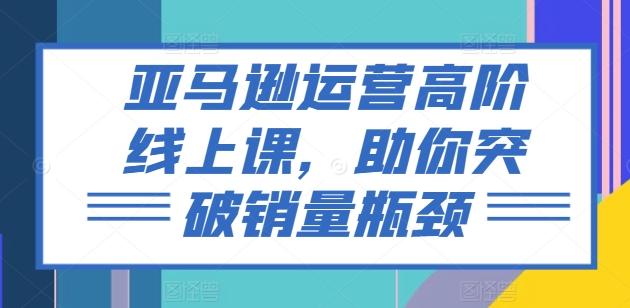 亚马逊运营高阶线上课，助你突破销量瓶颈-创客资源阁