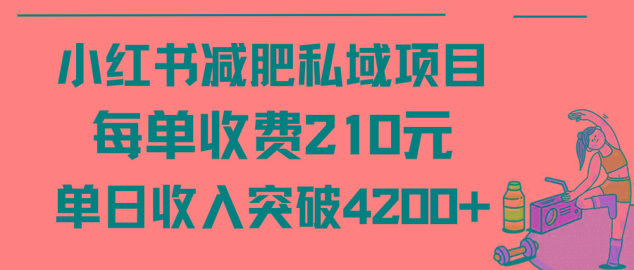 (9466期)小红书减肥私域项目每单收费210元单日成交20单，最高日入4200+-创客资源阁