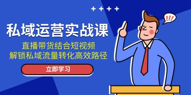 私域运营实战课：直播带货结合短视频，解锁私域流量转化高效路径-创客资源阁