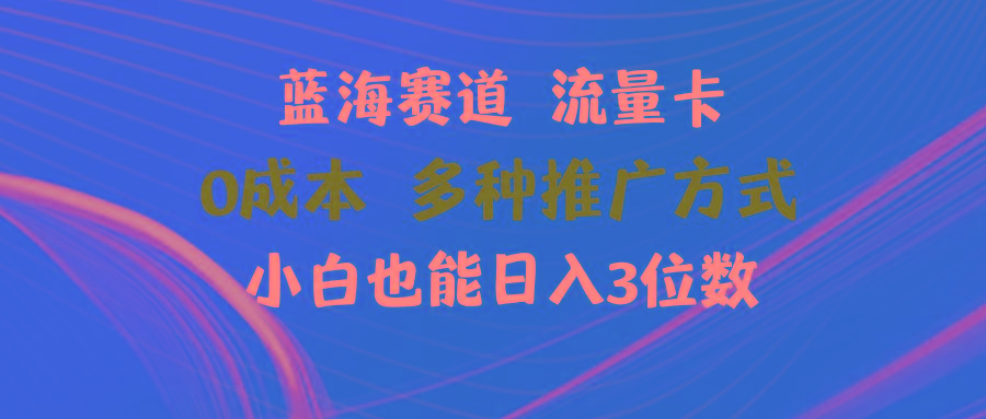 蓝海赛道 流量卡 0成本 小白也能日入三位数-创客资源阁