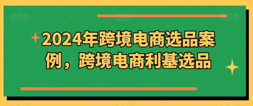 2024年跨境电商选品案例，跨境电商利基选品(更新)-创客资源阁