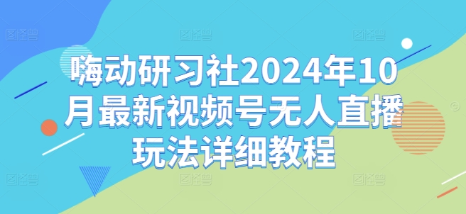 嗨动研习社2024年10月最新视频号无人直播玩法详细教程-创客资源阁