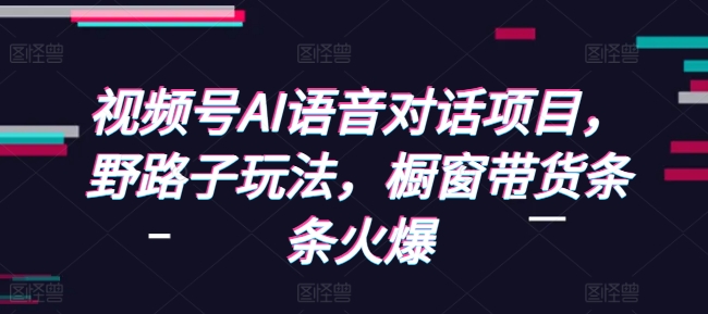 视频号AI语音对话项目，野路子玩法，橱窗带货条条火爆-创客资源阁