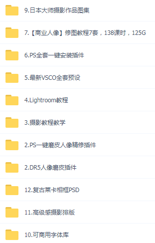 某宝买的杂乱PS LR教程预设摄影-创客资源阁