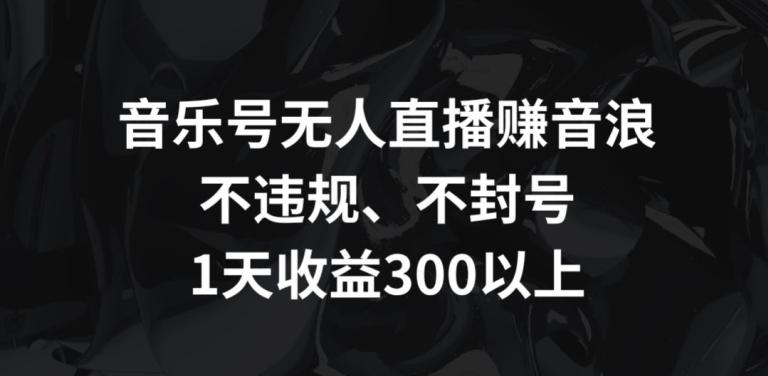 音乐号无人直播赚音浪，不违规、不封号，1天收益300+【揭秘】-创客资源阁