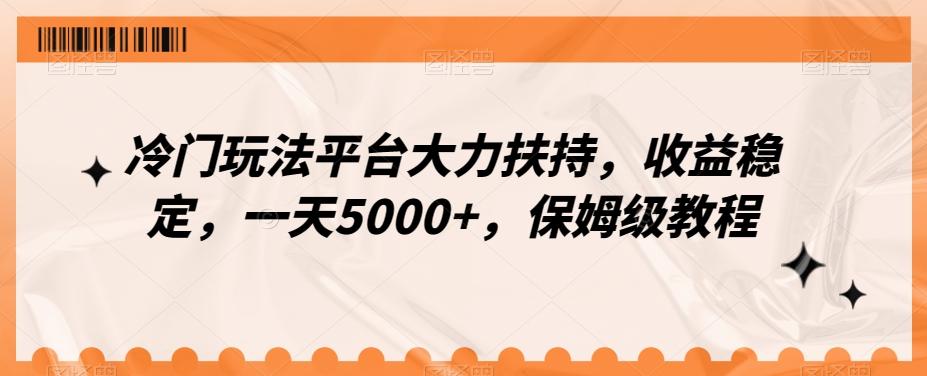 冷门玩法平台大力扶持，收益稳定，一天5000+，保姆级教程（附抖音7天起号法）-创客资源阁