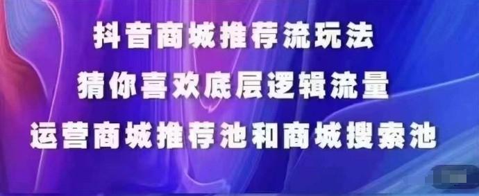 抖音商城运营课程，猜你喜欢入池商城搜索商城推荐人群标签覆盖-创客资源阁