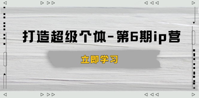 打造 超级个体-第6期ip营：商业认知,产品设计,成交演练,解决知识变现难题-创客资源阁
