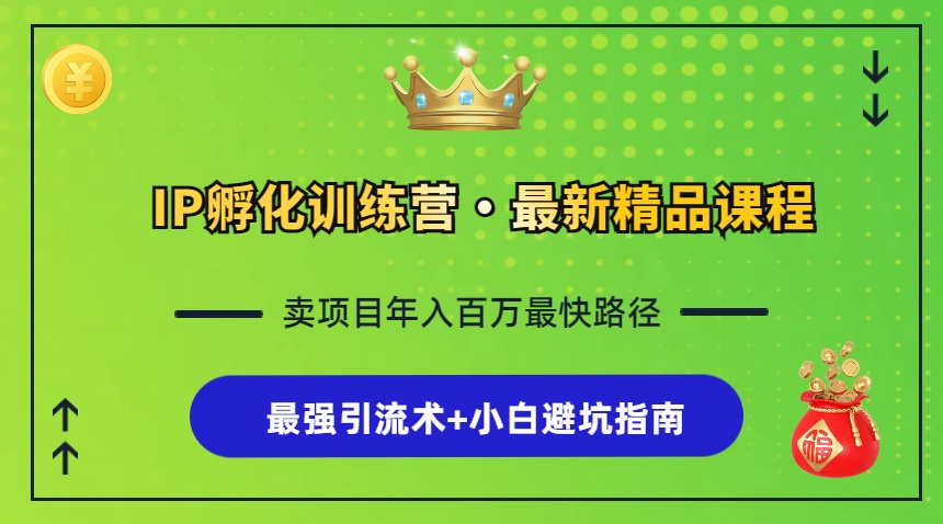 IP孵化训练营，知识付费全流程+最强引流术+小白避坑指南-创客资源阁