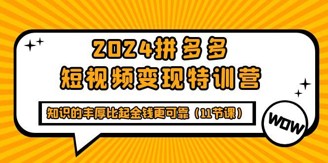 (9817期)2024拼多多短视频变现特训营，知识的丰厚比起金钱更可靠(11节课)-创客资源阁