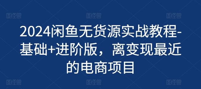 2024闲鱼无货源实战教程-基础+进阶版，离变现最近的电商项目-创客资源阁