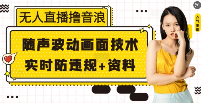 无人直播撸音浪+随声波动画面技术+实时防违规+资料【揭秘】-创客资源阁