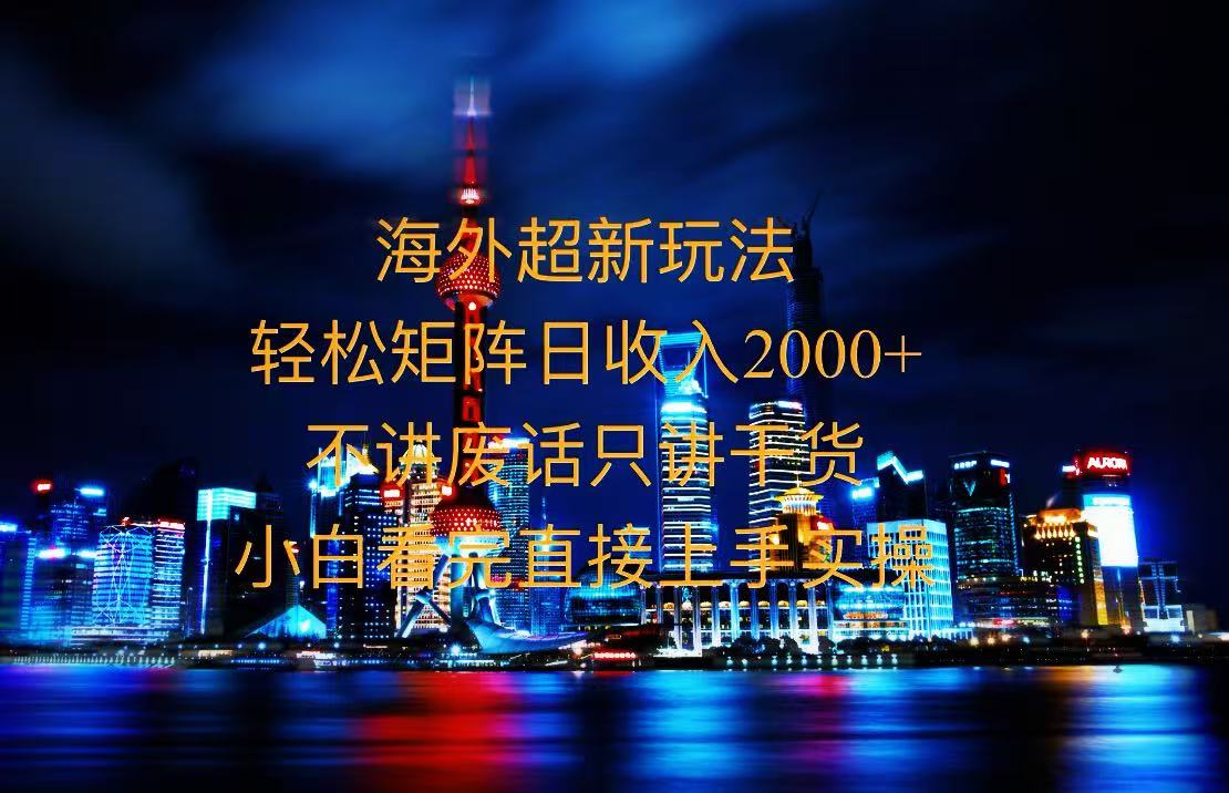 2025全新海外暴力玩法，操作简单，小白轻松上手-创客资源阁