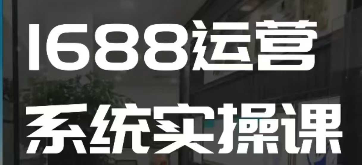 1688高阶运营系统实操课，快速掌握1688店铺运营的核心玩法-创客资源阁