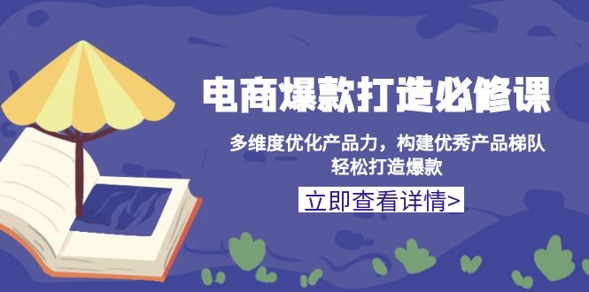 电商爆款打造必修课：多维度优化产品力，构建优秀产品梯队，轻松打造爆款-创客资源阁
