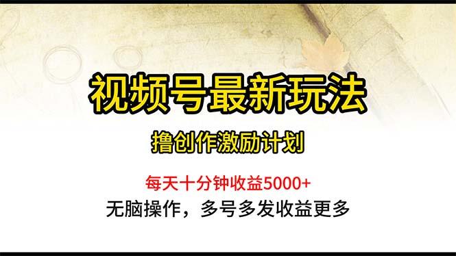视频号最新玩法，每日一小时月入5000+-创客资源阁