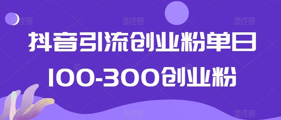 抖音引流创业粉单日100-300创业粉【揭秘】-创客资源阁