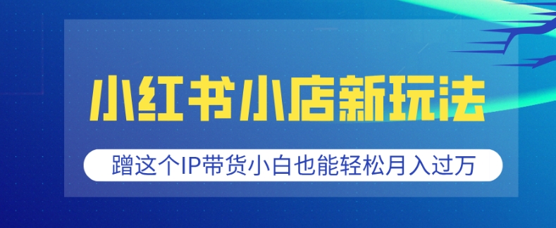 小红书小店新玩法，蹭这个IP带货，小白也能轻松月入过W【揭秘】-创客资源阁