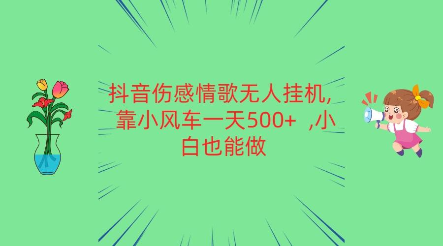 抖音伤感情歌无人挂机 靠小风车一天500+ 小白也能做-创客资源阁