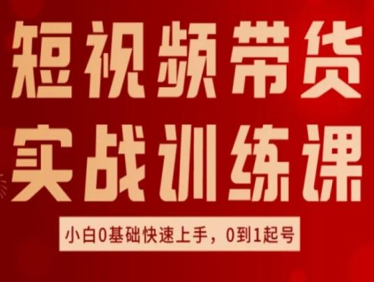 短视频带货实战训练课，好物分享实操，小白0基础快速上手，0到1起号-创客资源阁